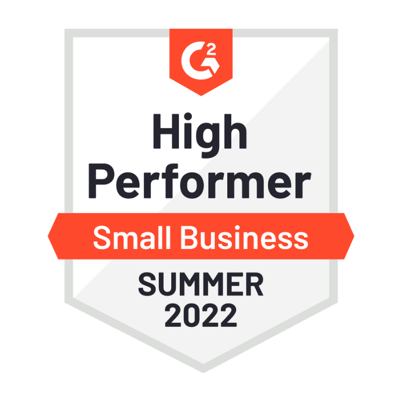 G2 High Performer Small Business Summer 2022